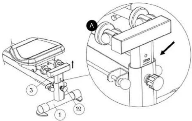 Christopeit Accord - Adjustment of seat inclination. - 1