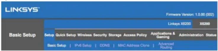 LINKSYS X6200 - Používanie nástroja na správu prostrednICTvom prehliadača - 1