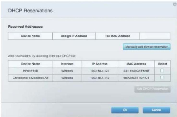 LINKSYS EA2750 - DHCP لفييّة إعداد فيات حجز - 1
