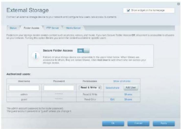 LINKSYS EA2750 - How to set up authorized users and shared folders - 2