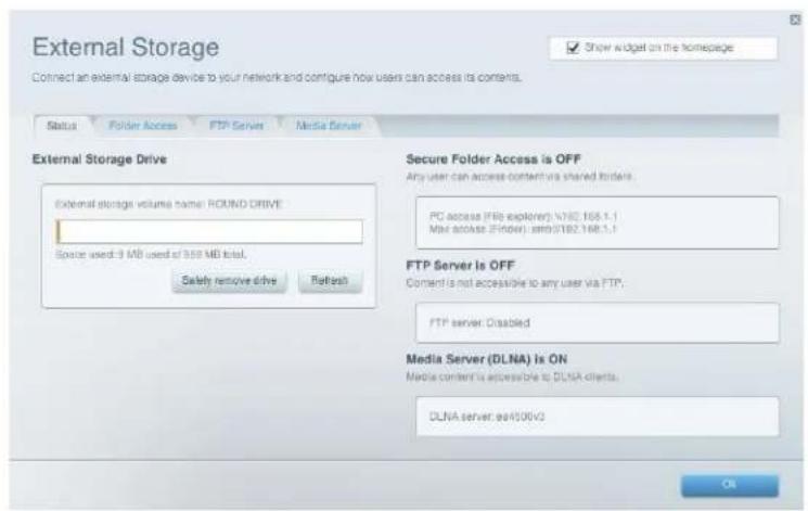 LINKSYS EA2750 - Raccordement d'un lecteur USB - 1