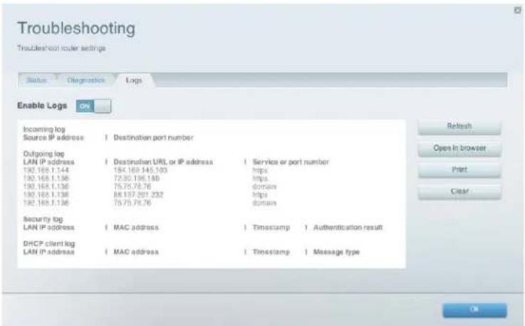 LINKSYS EA2750 - Configuration et utilisation de fichiers journaux - 1
