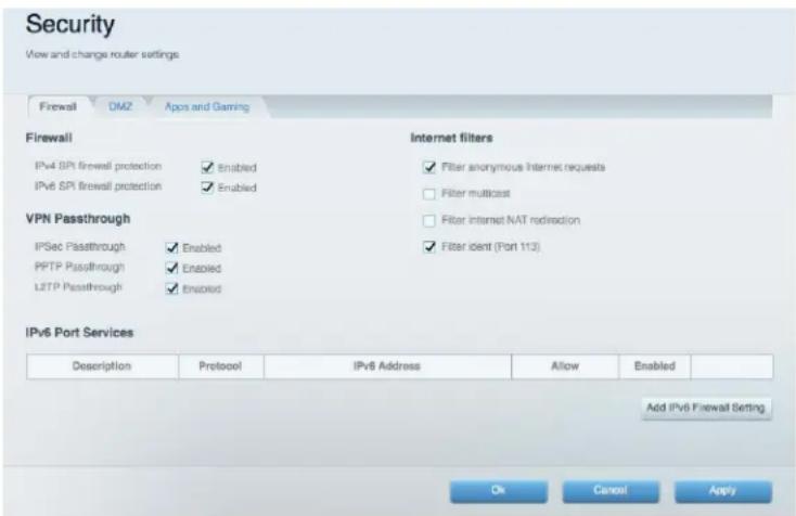 LINKSYS EA2750 - IPv6 tulemüüri sätete seadistamine - 1