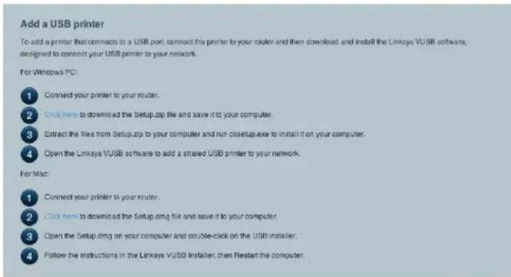 LINKSYS EA2750 - How to connect a USB printer - 2