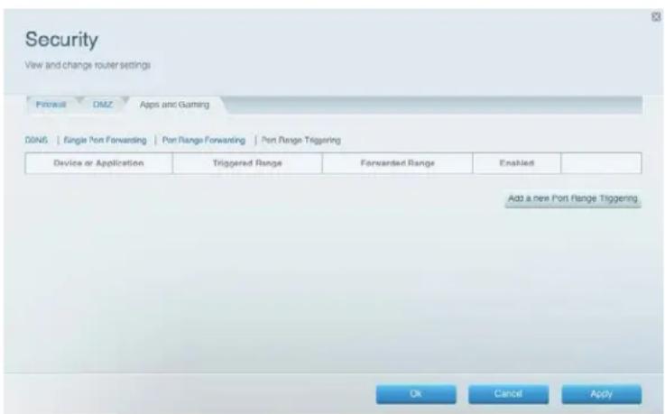 LINKSYS EA2750 - Πώς να ρυθμίσετε την ενεργοποίηση προώθησης εύρους θυρών για διαδικτυακά παιχνίδια - 1