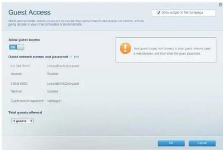 LINKSYS EA2750 - Konfigurace sítí pro hosty - 1