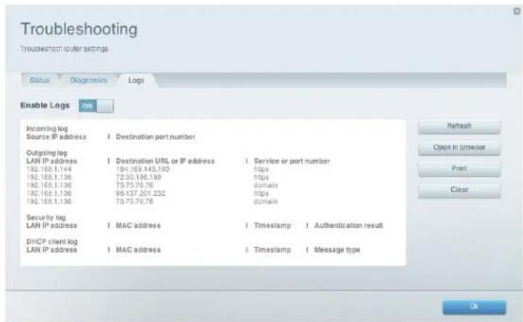 LINKSYS EA2750 - Cómo configurar y utilizar los registros - 1