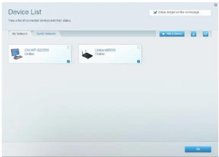 LINKSYS EA2750 - Laiteluettelon mukauttaminen - 1