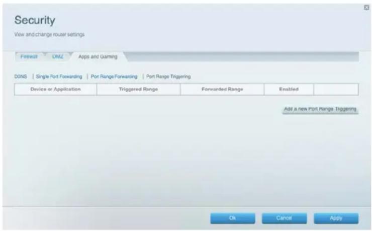 LINKSYS EA2750 - How to set up port range triggering for online gaming - 1