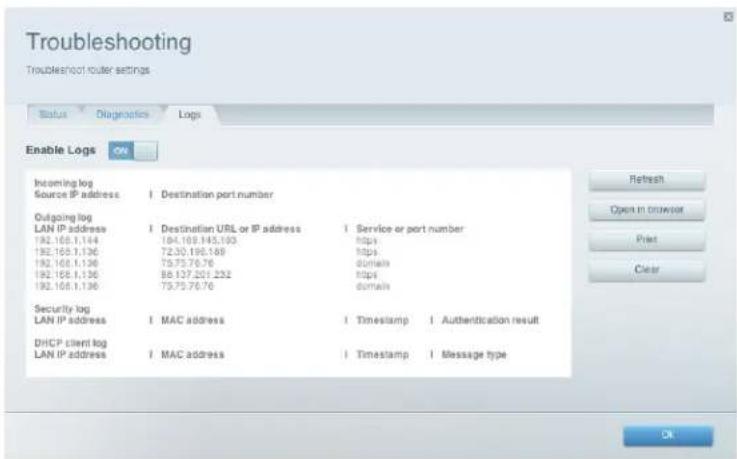 LINKSYS EA2750 - Cómo configurar y usar los registros - 1
