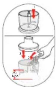 TEFAL Jamie Oliver HB5008 - Using the mini-chopper: - 1