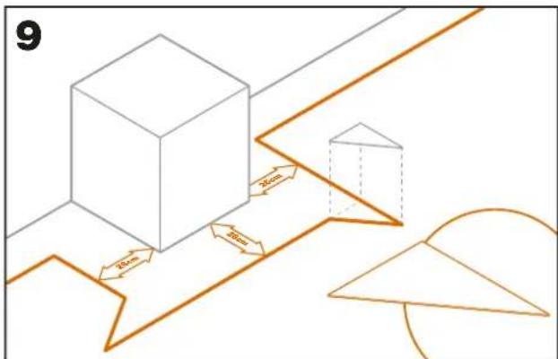 WORX Landroid L WR153E - Méthode de bertelsen : comment réaliser des angles parfait de 90 ° avec des coins en face de la pelouse - 1