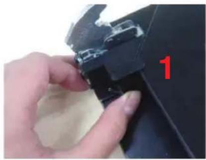 BLAUPUNKT 5B36P 0250 - Instrucciones para sustituir la cubierta del marco de la puerta y los soportes giratorios - 8