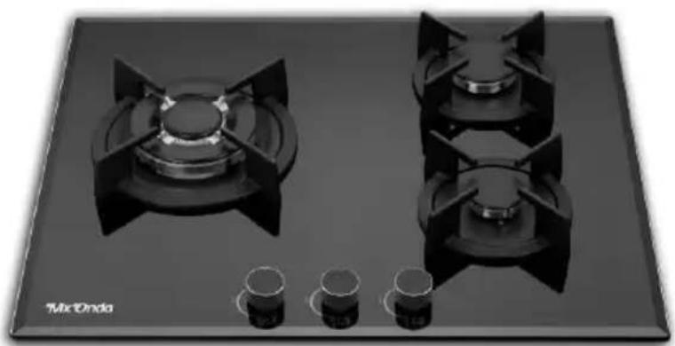 Mx Onda MXPG2200B - GASEINBAUTELLER MIT DREI KOCHZONEN - 1
