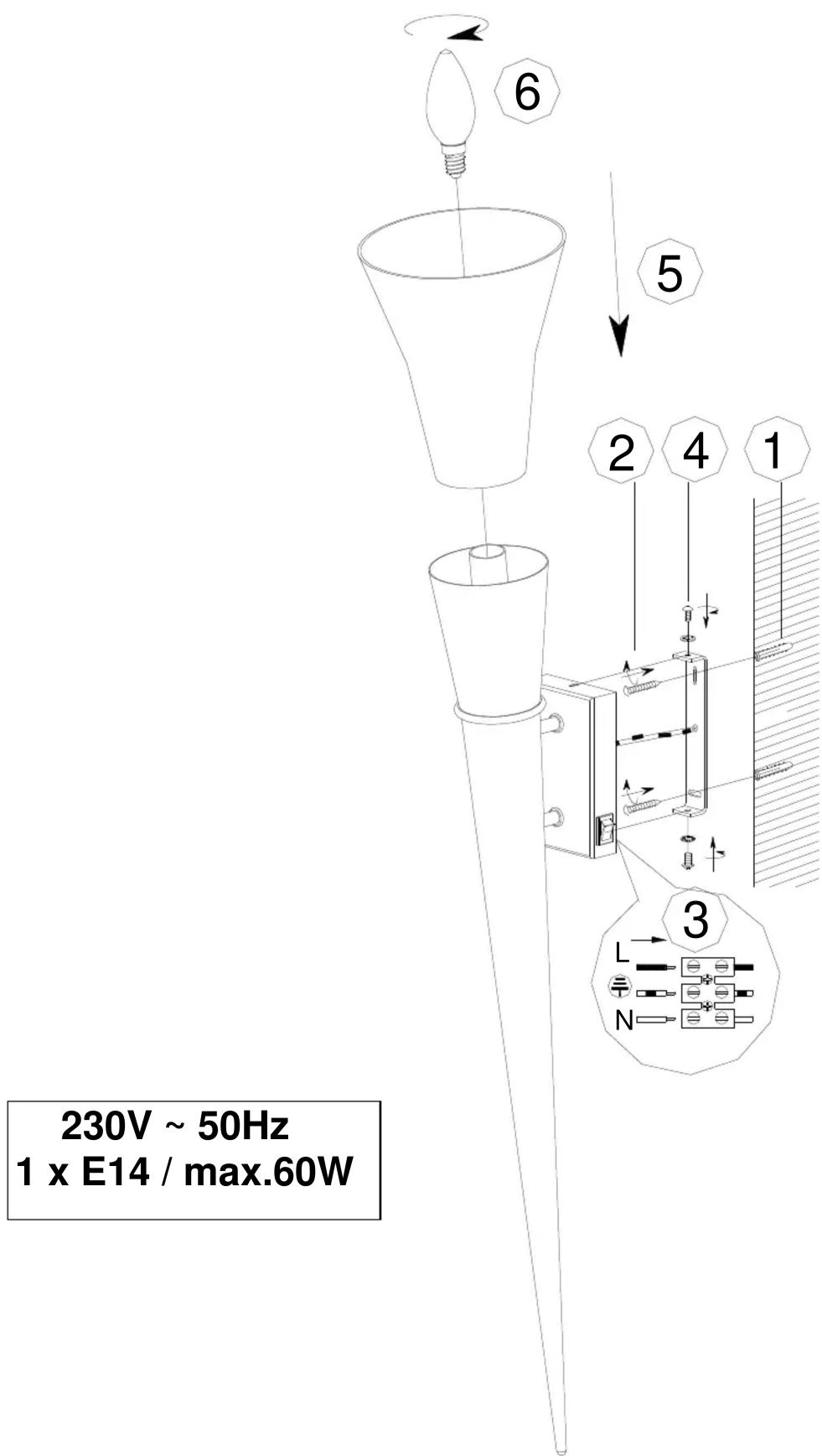 Trio Lighting Torcia 252921124 - 1
