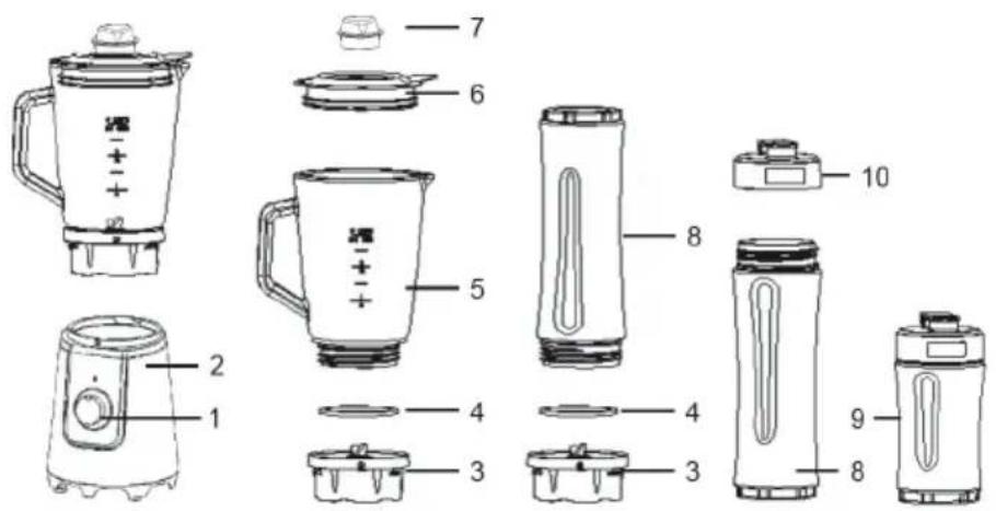 Klarstein 10029154 - Aperçu de l'appareil et accessoires - 1