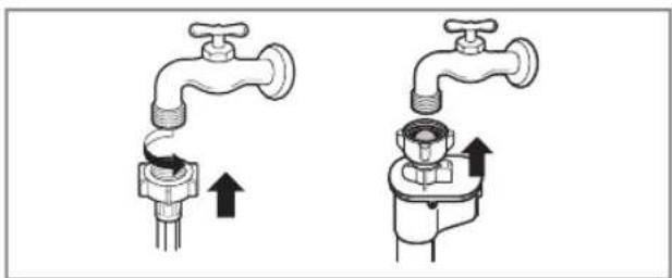 LG F14A8TDA1 - ▶ 2. Schritt : Schließen Sie den Schlauch am Wasseranschluß an - 1