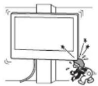 SONY Bravia KD55XG8588 - Installera inte vaggfastet pa en yta dar TV:ns horn ell er sidor skjuter ut fran vaggen. - 1