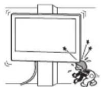 SONY Bravia KD55XG8588 - Não instale o suporte para montagem em paredes em que os cantos ou os lados do televisor fiquem afastados da parede. - 1