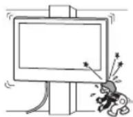 SONY Bravia KD55XG8596 - Installeer de wandmontagesteun niet op een muuroppervlak waarbij de hoeken of de zijkanten van de tv de wand niet raken. - 1