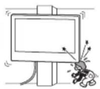 SONY Bravia KD55XG8596 - Μην εγκαθιστάτε την Επιτοίχια βάση σε επιφάνειες τοίχου όπου οι γωνίες ή οι πλευρές της τηλεόρασης θα προεξέχουν από την επιφάνεια του τοίχου. - 1