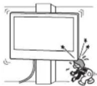 SONY Bravia KD55XG8596 - Montážnu konzolu na stenu neinštalujte na povrch steny, kde budú rohy alebo strany TV prijímača vyčnievať mimo povrchu steny. - 1