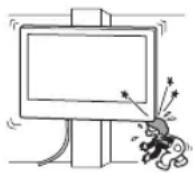 SONY Bravia KD55XG8596 - Monter ikke beslaget til vægmontering på flader, hvor TV'ets hjørner eller sider stikker frem. - 1