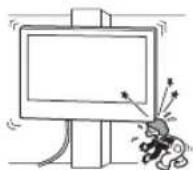 SONY Bravia KD55XG8796 - Não instale o suporte para montagem em paredes em que os cantos ou os lados do televisor fiquem afastados da parede. - 1