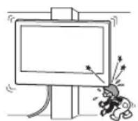 SONY Bravia KD65XG8596 - Non installare la staffa di montaggio a parete su un muro dove gli angoli o i lati del teilevisore sporgono alla superficie del muro stesso. - 1