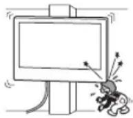 SONY Bravia KDL50WG665 - Nie montować uchwytu sciennego na powierzchniach, w przypadku kórych narozniki lub boki telewizora moglyby wystawać poza powierzchnie. - 1