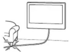 SONY Bravia KDL50WG665 - Não deixe o cabo de alimentação CA, nem o cabo de ligação ficarem trilhados. - 1