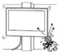 SONY Bravia KDL50WG665 - Neuzstadiet sienas   kronsteinu vietas, kur   televizora sturi vai sani   pec tam atradises dost   no uzstadisanas virmas. - 1