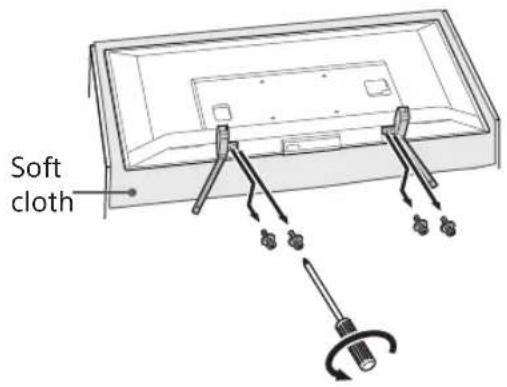 SONY Bravia KDL50WG665 - Detach the Table-Top Stand from the TV. - 1