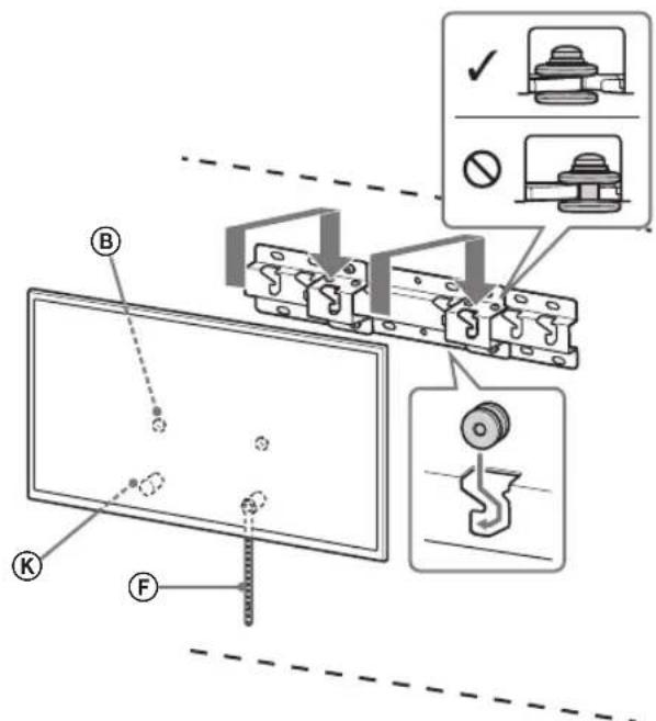 SONY Bravia KDL50WG665 - Теледидарды негізге немесе негіз адаптеріне қойыңыз. - 1