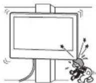 SONY Bravia KDL50WG665 - Nu instalati dispositivul de montare pe perete pe suprafete ale peretelui unde colturile sau pàrtile laterale ale tevizorului ies in afara fata de suprafata peretelui. - 1