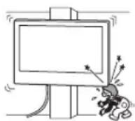 SONY Bravia KDL50WG665 - Installieren Sie die Wandhalterung nicht auf einer Wandfläche, bei der die Ecken der Kanten des Fernsehgeräts über die Wandfläche hinausragen. - 1