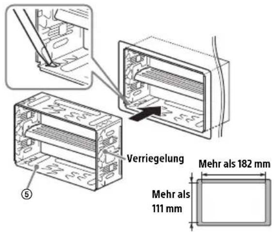 Verriegelung Mehr als 182 mm Mehr als 111 mm