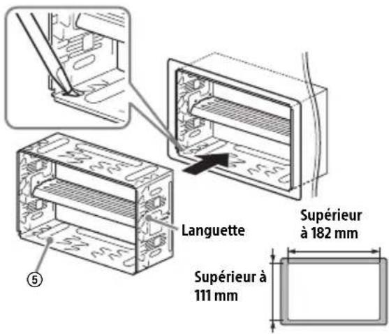 Languette Supérieur à 182 mm Supérieur à 111 mm
