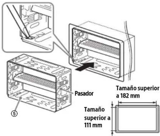 Pasador Tamaño superior a 182 mm Tamaño superior a 111 mm ⑤