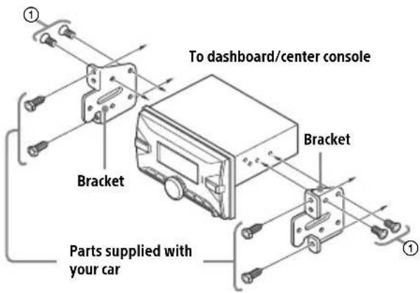 To dashboard/center console Bracket Bracket Parts supplied with your car