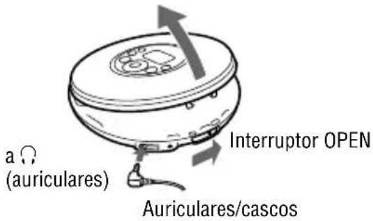 SONY DNE321 - Deslice el interruptor OPEN para abrir la tapa del reproductor. - 1