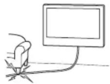 SONY Bravia KD55XG8577 - Zorg ervoor dat het netsnoer en de verbindicskabel nicht geklemd raken. - 1