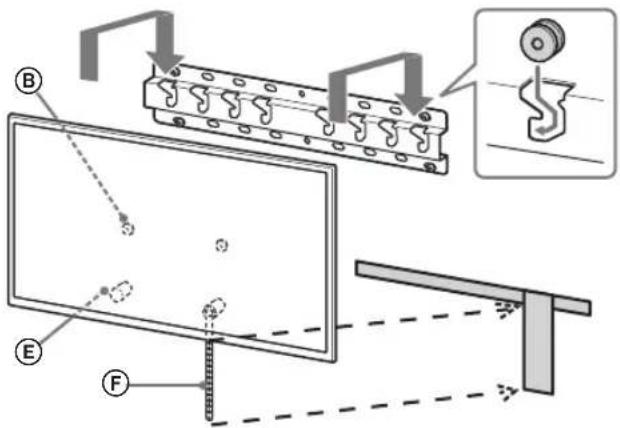 SONY Bravia KD55XG8577 - Montieren Sie das Fernsehgerät auf der Grundplatte oder dem Grundplattenadapter. - 7