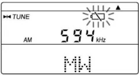 SONY ICFSW07 - Udskiftning af batterierne - 1
