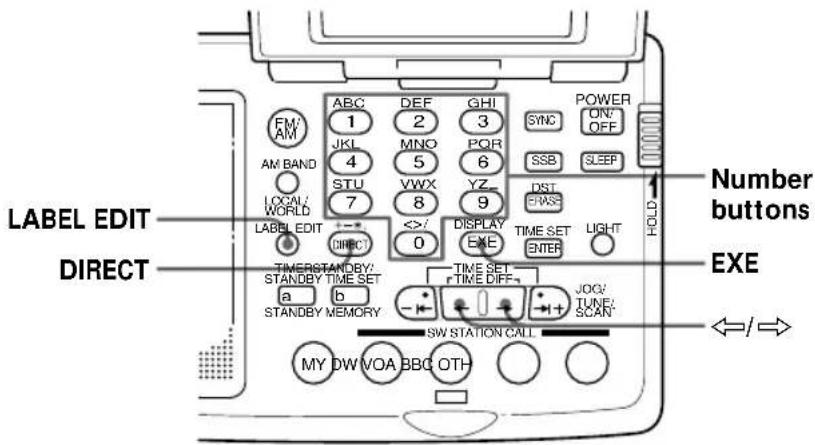 SONY ICFSW07 - Editing labels - 1