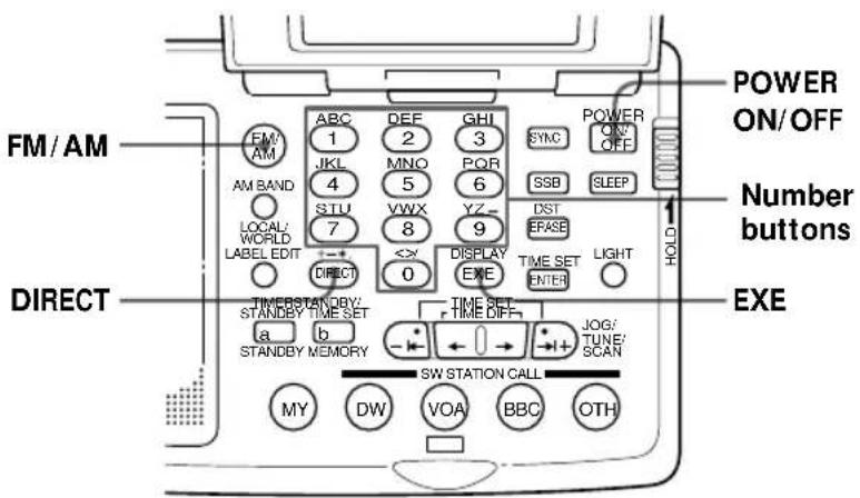 SONY ICFSW07 - Various ways of reception Direct tuning - 1