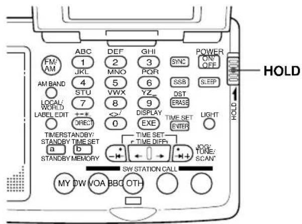 SONY ICFSW07 - Using the hold function - 1