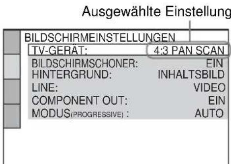 SONY DVPNS360 - Wahlen Sie mit ↑/↓ die gewünschte Einstellung aus und drücken Sie ENTER. - 1
