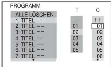 SONY DVPNS360 - Zusammenstellen eines eigenen Programms (Programmwiedergabe) - 5