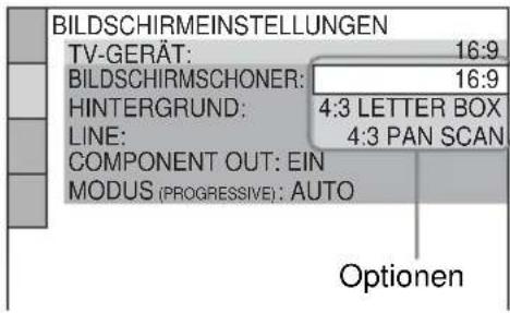 SONY DVPNS360 - Wahlen Sie mit ↑/↓ die gewünschte Hauptoption aus und drücken Sie ENTER. - 1